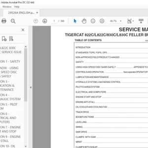 TIGERCAT 822C L822C 830C L830C FELLER BUNCHER SERVICE MANUAL - PDF DOWNLOAD