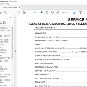 TIGERCAT 822C L822C 830C L830C FELLER BUNCHER SERVICE MANUAL - PDF DOWNLOAD