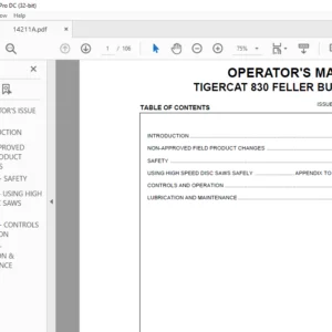 TIGERCAT 830 FELLER BUNCHER OPERATOR'S MANUAL - PDF DOWNLOAD