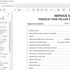 TIGERCAT 845B FELLER BUNCHER SERVICE MANUAL - PDF DOWNLOAD