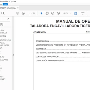 TIGERCAT 845B TALADORA ENGAVILLADORA MANUAL DE OPERACIÓN - PDF DOWNLOAD (Spanish)