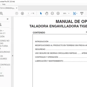 TIGERCAT 845B TALADORA ENGAVILLADORA MANUAL DE OPERACIÓN - PDF DOWNLOAD (Spanish)