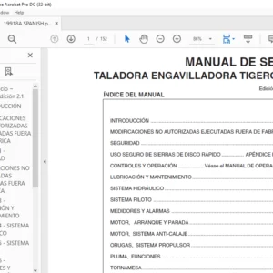TIGERCAT 845B TALADORA ENGAVILLADORA MANUAL DE SERVICIO - PDF DOWNLOAD