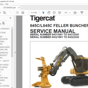 TIGERCAT 845C L845C FELLER BUNCHER SERVICE MANUAL - PDF DOWNLOAD