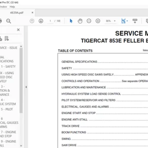 TIGERCAT 853E FELLER BUNCHER SERVICE MANUAL - PDF DOWNLOAD