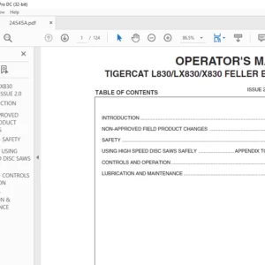 TIGERCAT L830 LX830 X830 FELLER BUNCHER OPERATOR'S MANUAL - PDF DOWNLOAD