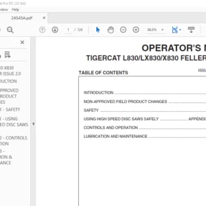 TIGERCAT L830 LX830 X830 FELLER BUNCHER OPERATOR'S MANUAL - PDF DOWNLOAD