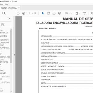 TIGERCAT TALADORA ENGAVILLADORA 845B MANUAL DE SERVICIO - PDF DOWNLOAD (Spanish)