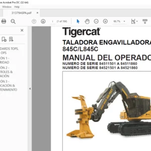 TIGERCAT TALADORA ENGAVILLADORA 845C L845C MANUAL DEL OPERADOR - PDF DOWNLOAD (Spanish)