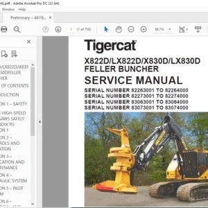 TIGERCAT X822D LX822D X830D LX830D FELLER BUNCHER SERVICE MANUAL - PDF DOWNLOAD