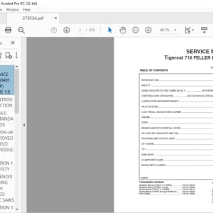 Tigercat 718 FELLER BUNCHER Service Manual - PDF DOWNLOAD