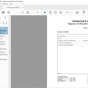 Tigercat 718 Feller Buncher Operator's Manual - PDF DOWNLOAD