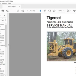 Tigercat 718E FELLER BUNCHER SERVICE MANUAL SN 7180901 TO 7182000 - PDF DOWNLOAD