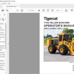 Tigercat 718G FELLER BUNCHER OPERATOR'S MANUAL - PDF DOWNLOAD