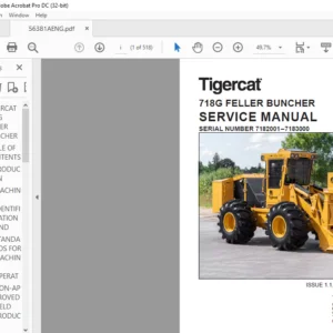 Tigercat 718G FELLER BUNCHER SERVICE MANUAL SN 7182001–7183000 - PDF DOWNLOAD