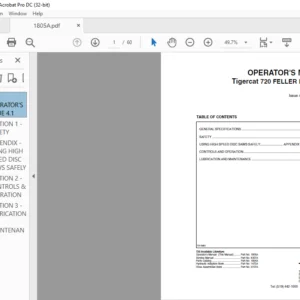 Tigercat 720 FELLER BUNCHER Operator's Manual - PDF DOWNLOAD