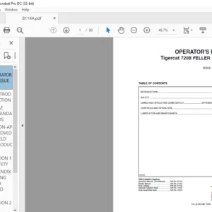 Tigercat 720B FELLER BUNCHER Operator's Manual - PDF DOWNLOAD