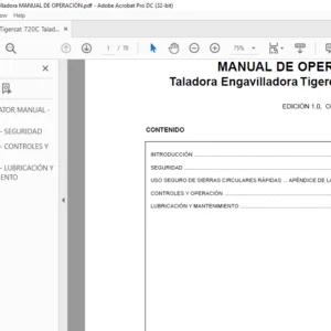Tigercat 720C Taladora Engavilladora MANUAL DE OPERACIÓN - PDF DOWNLOAD (Spanish)