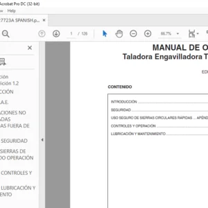 Tigercat 720D Taladora Engavilladora MANUAL DE OPERACIÓN - PDF DOWNLOAD (Spanish)