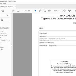 Tigercat 720E DERRUBADEIRA ENFEIXADEIRA MANUAL DE OPERAÇÃO - PDF DOWNLOAD(Portuguese)
