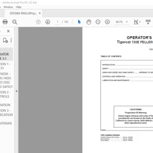 Tigercat 720E FELLER BUNCHER OPERATOR'S MANUAL - PDF DOWNLOAD