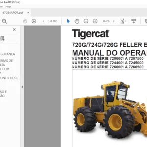 Tigercat 720G 724G 726G FELLER BUNCHER MANUAL DO OPERADOR - PDF DOWNLOAD (Portuguese)