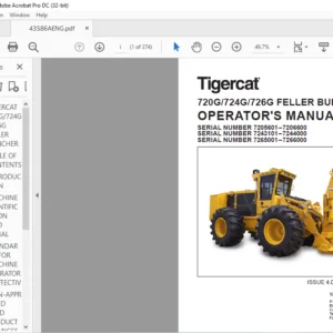 Tigercat 720G 724G 726G FELLER BUNCHER OPERATOR'S MANUAL - PDF DOWNLOAD