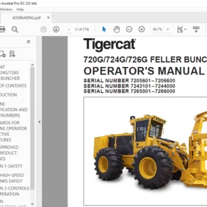 Tigercat 720G 724G 726G FELLER BUNCHER OPERATOR'S MANUAL - PDF DOWNLOAD