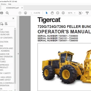 Tigercat 720G 724G 726G FELLER BUNCHER OPERATOR'S MANUAL - PDF DOWNLOAD