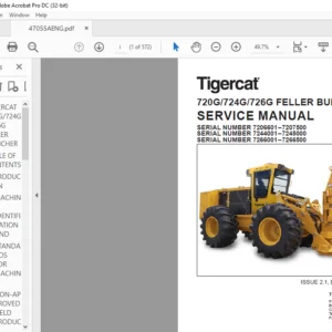 Tigercat 720G 724G 726G FELLER BUNCHER SERVICE MANUAL - PDF DOWNLOAD