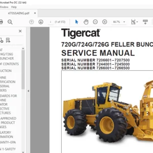 Tigercat 720G 724G 726G FELLER BUNCHER SERVICE MANUAL - PDF DOWNLOAD