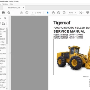 Tigercat 720G 724G 726G FELLER BUNCHER SERVICE MANUAL - PDF DOWNLOAD