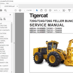 Tigercat 720G 724G 726G FELLER BUNCHER SERVICE MANUAL - PDF DOWNLOAD