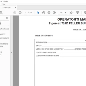 Tigercat 724D FELLER BUNCHER OPERATOR'S MANUAL - PDF DOWNLOAD