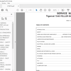 Tigercat 724D FELLER BUNCHER SERVICE MANUAL - PDF DOWNLOAD