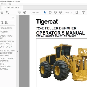 Tigercat 724E FELLER BUNCHER OPERATOR'S MANUAL - PDF DOWNLOAD