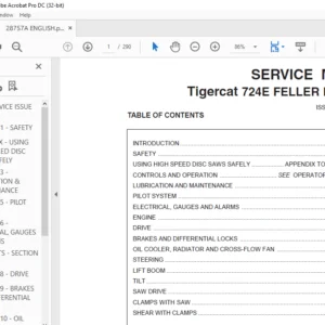 Tigercat 724E FELLER BUNCHER SERVICE MANUAL - PDF DOWNLOAD