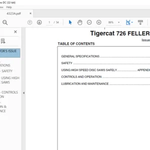 Tigercat 726 FELLER BUNCHER OPERATOR'S MANUAL - PDF DOWNLOAD