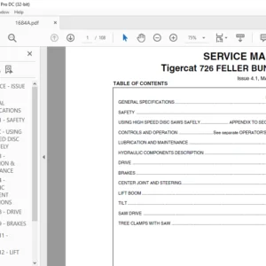 Tigercat 726 FELLER BUNCHER SERVICE MANUAL - PDF DOWNLOAD