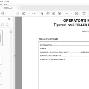 Tigercat 726B FELLER BUNCHER OPERATOR'S MANUAL - PDF DOWNLOAD