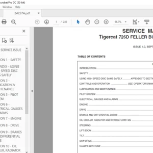 Tigercat 726D FELLER BUNCHER SERVICE MANUAL - PDF DOWNLOAD