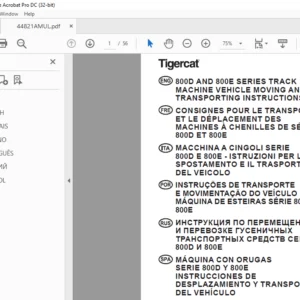 Tigercat 800D & 800E SERIES TRACK MACHINE VEHICLE MOVING & TRANSPORTING INSTRUCTIONS Manual - PDF DOWNLOAD