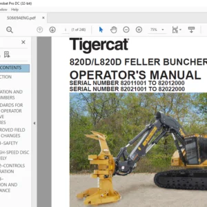 Tigercat 820D L820D FELLER BUNCHER OPERATOR'S MANUAL - PDF DOWNLOAD