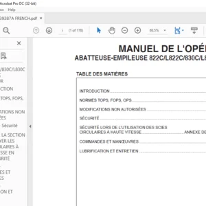 Tigercat 822C L822C 830C L830C ABATTEUSE-EMPILEUSE MANUEL DE L'OPÉRATEUR - PDF DOWNLOAD (French)