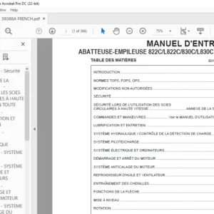 Tigercat 822C L822C 830C L830C ABATTEUSE-EMPILEUSE MANUEL D'ENTRETIEN - PDF DOWNLOAD (French)
