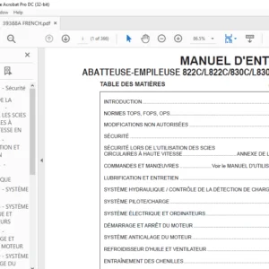 Tigercat 822C L822C 830C L830C ABATTEUSE-EMPILEUSE MANUEL D'ENTRETIEN - PDF DOWNLOAD (French)