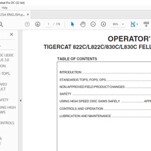 Tigercat 822C L822C 830C L830C FELLER BUNCHER OPERATOR'S MANUAL - PDF DOWNLOAD