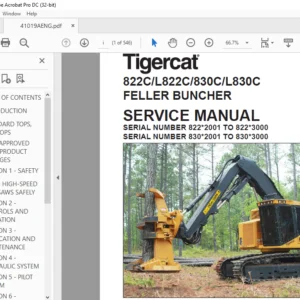Tigercat 822C L822C 830C L830C FELLER BUNCHER SERVICE MANUAL - PDF DOWNLOAD
