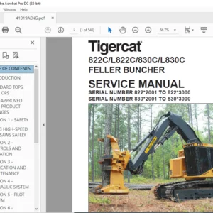 Tigercat 822C L822C 830C L830C FELLER BUNCHER SERVICE MANUAL - PDF DOWNLOAD