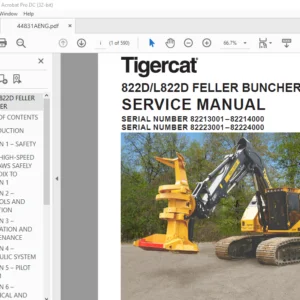 Tigercat 822D L822D FELLER BUNCHER SERVICE MANUAL - PDF DOWNLOAD